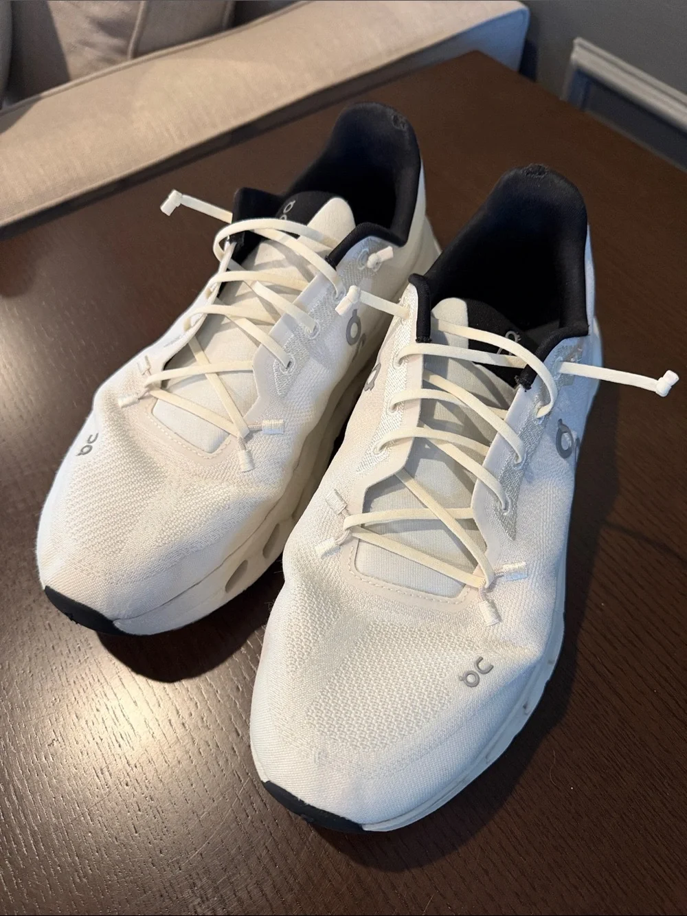 On Running Men's White Athletic Running Shoes with Black Collar - Cloudtilt - Picture 1 of 7